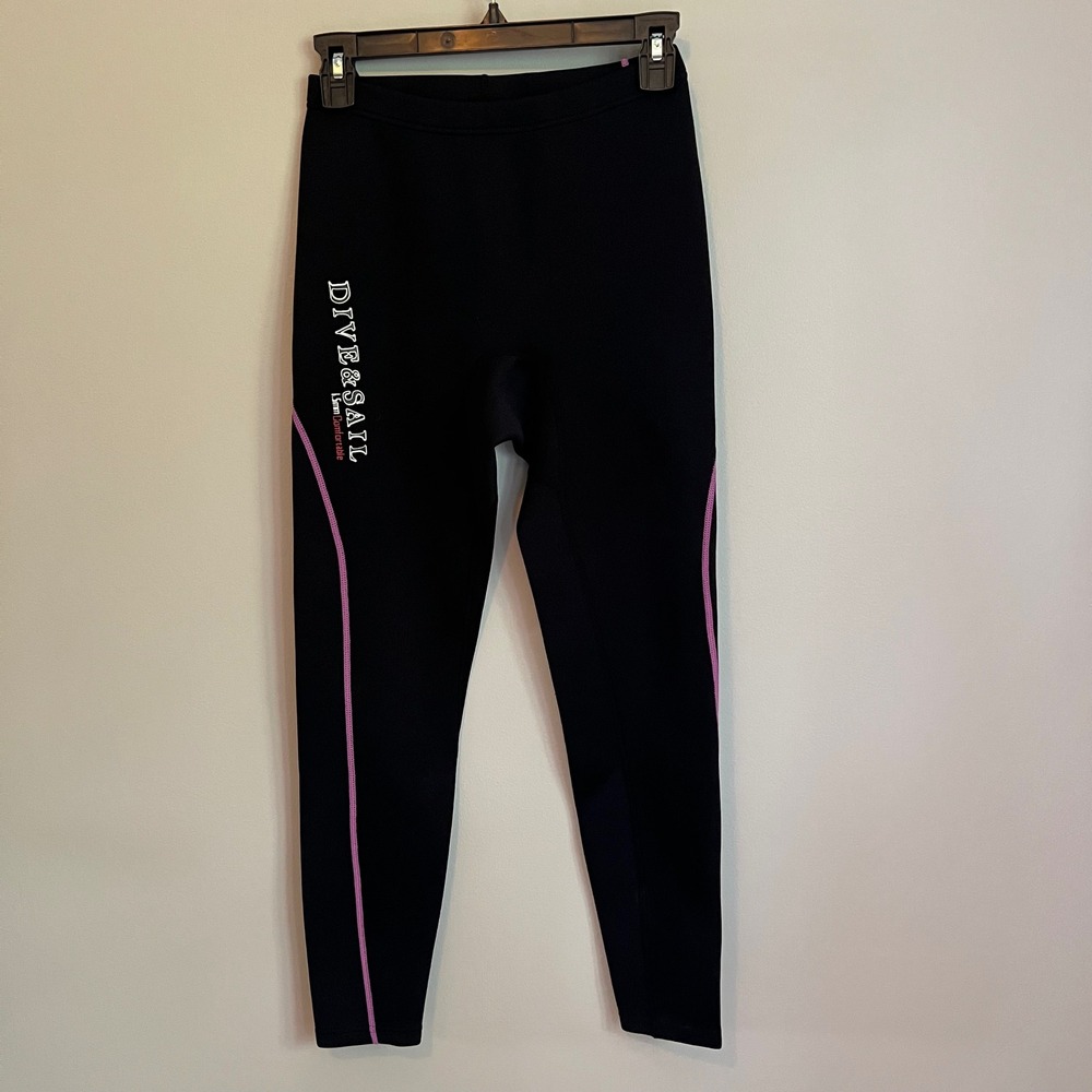 Dive & Sail Womens 1.5mm Neoprene Wetsuit Pants Black Pink Scuba Surf Size M